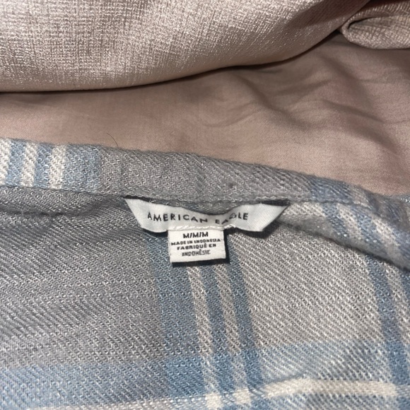 Baby blue american eagle oversized flannel - Picture 4 of 4